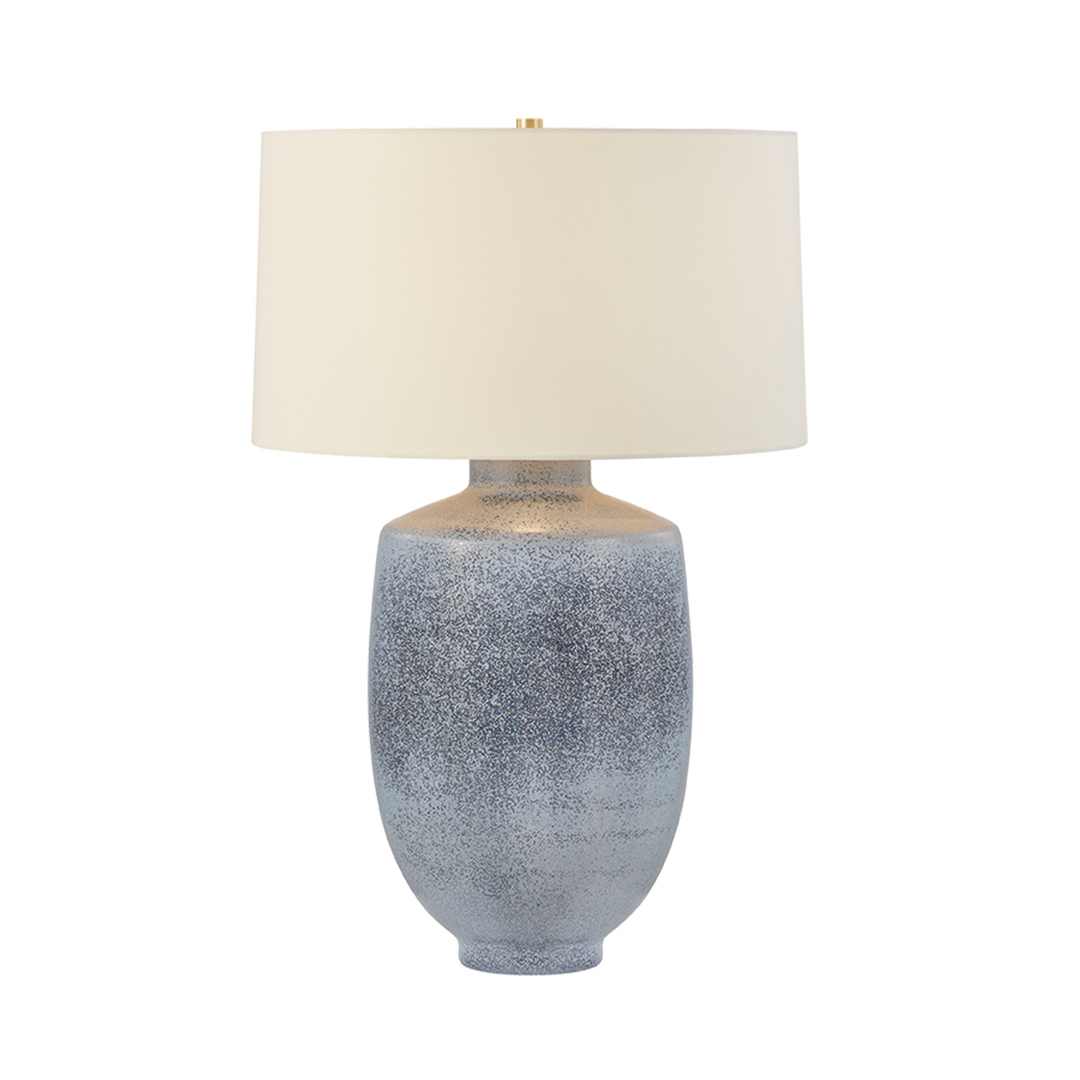 Hensonville Table Lamp - Aged Brass / Ceramic Oceanside