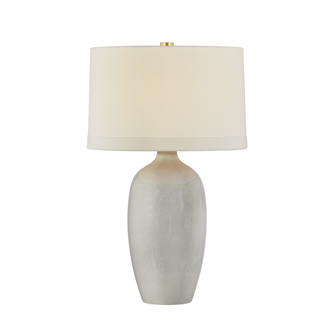 Elk River Table Lamp - Aged Brass / Ceramic Frost Grey Crackle