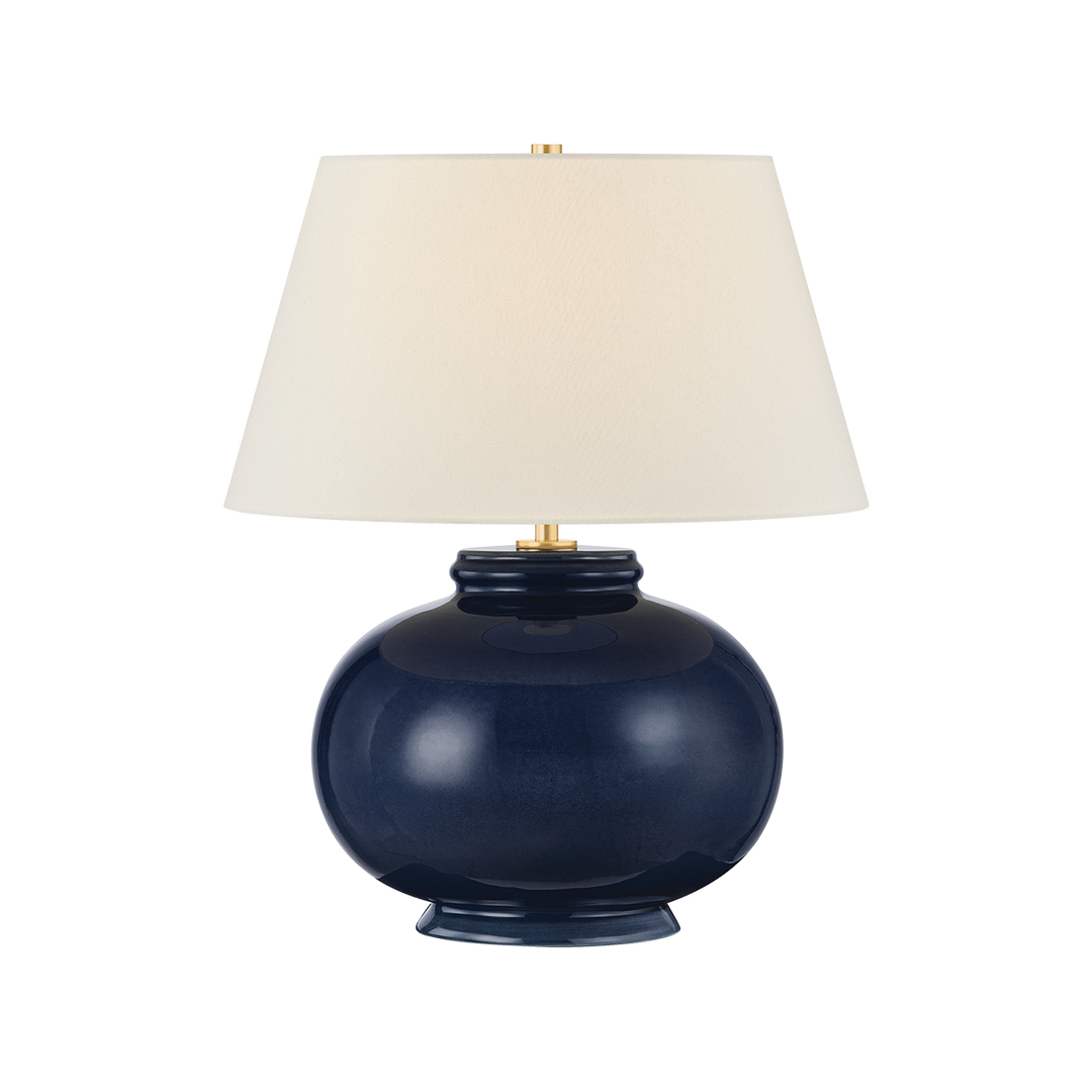Moodus Table Lamp - Aged Brass / Ceramic Parrish Blue