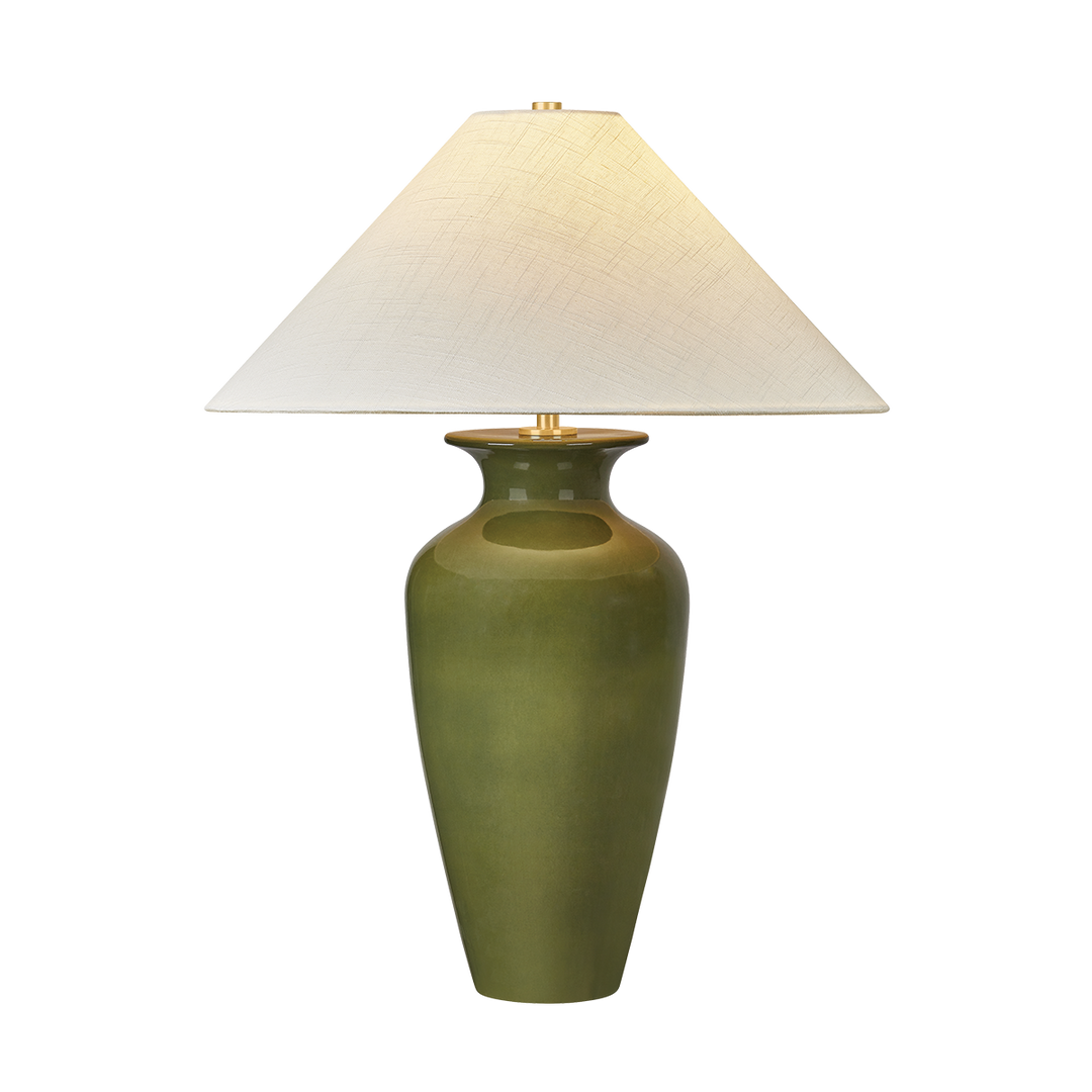Grassy Point Table Lamp - Aged Brass / Ceramic Nori Green