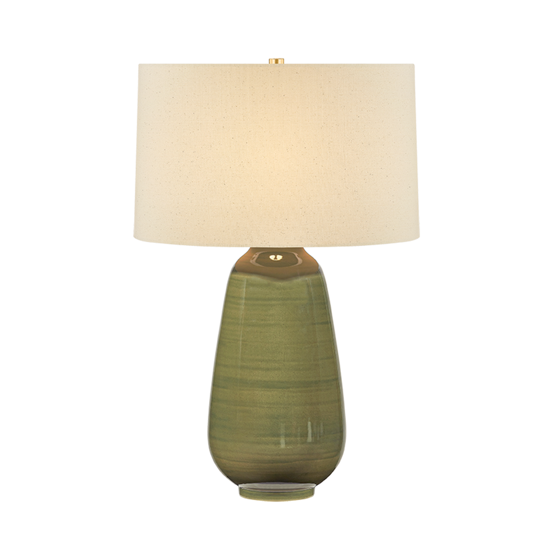 Piermont Table Lamp - Aged Brass / Ceramic Dark Forrest