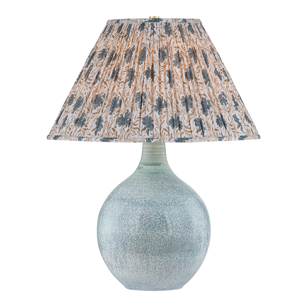Kearny Table Lamp with Bloom Slate Shade - Aged Brass / Ceramic Reactive Seaglass