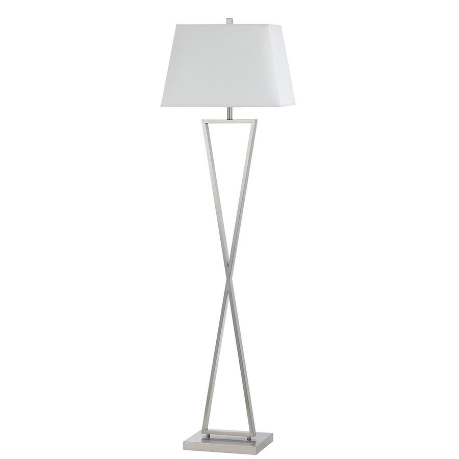 100W Metal Floor Lamp With Push Thru Socket Switch-Cal Lighting-CAL-LA-8023FL-1-BS-Floor Lamps-1-France and Son