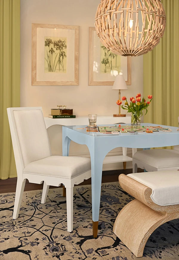 Lacey Square Tapered Leg, Two Drawer Game Table
