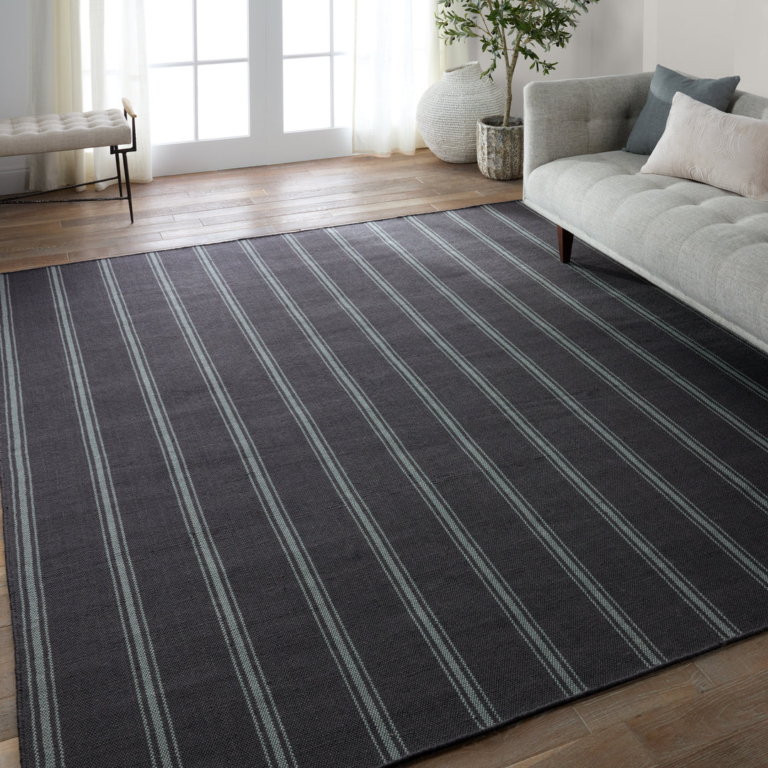 Barclay Butera by Jaipur Living Memento Handmade Indoor/Outdoor Striped Navy/ Light Blue Area Rug (2'X3')