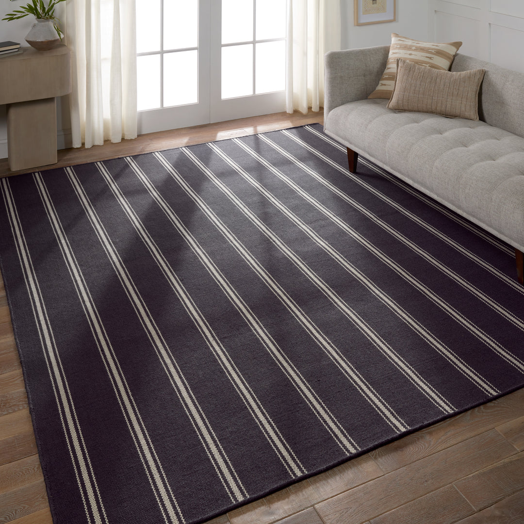 Barclay Butera by Jaipur Living Memento Handmade Indoor/Outdoor Striped Navy/ Ivory Runner Rug (3'X8')