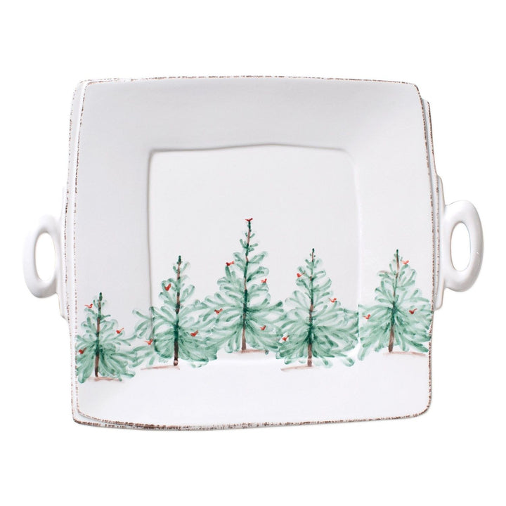 Lastra Holiday Handled Square Platter - Default Title