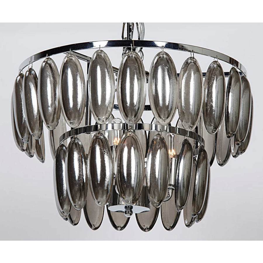 Lolita Chandelier, Small, Chrome Finish and Glass-Noir-NOIR-LAMP577CR-S-Pendants-1-France and Son