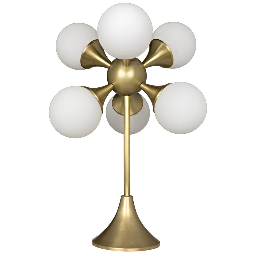 Globular Table Lamp - Metal with Brass Finish-Noir-NOIR-LAMP692MB-Table Lamps-1-France and Son