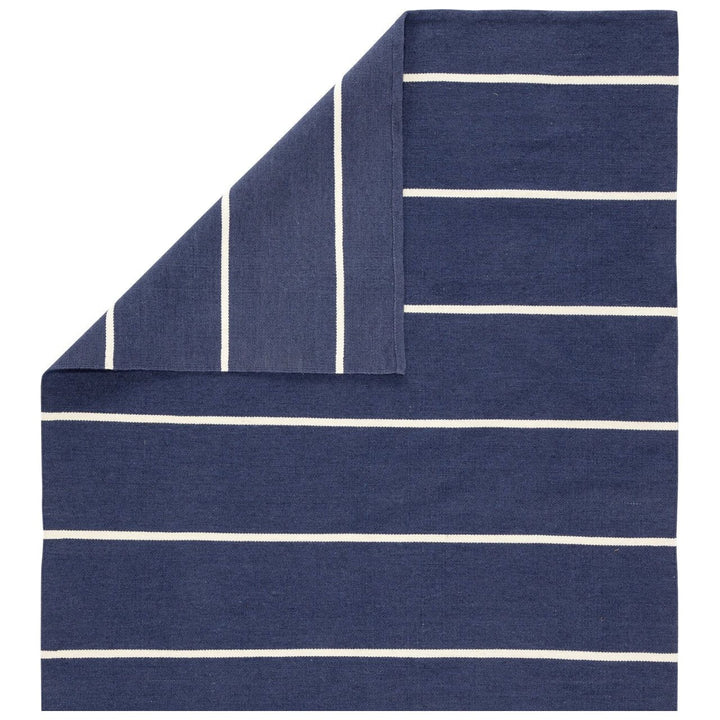 Jaipur Living Corbina Indoor/ Outdoor Striped Dark Blue/ Ivory Area Rug (8'10"X11'9")