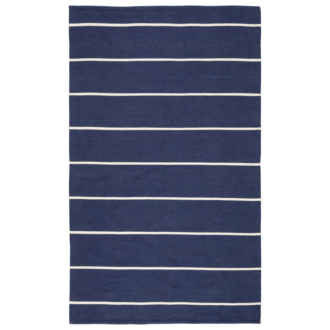 Jaipur Living Corbina Indoor/ Outdoor Striped Dark Blue/ Ivory Area Rug (5'X8')