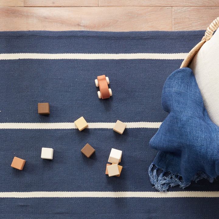 Jaipur Living Corbina Indoor/ Outdoor Striped Dark Blue/ Ivory Area Rug (7'6"X9'6")