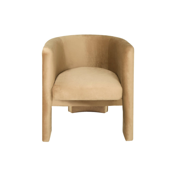 Lansky - Three Leg Fully Upholstered Barrel Chair In Camel Velvet