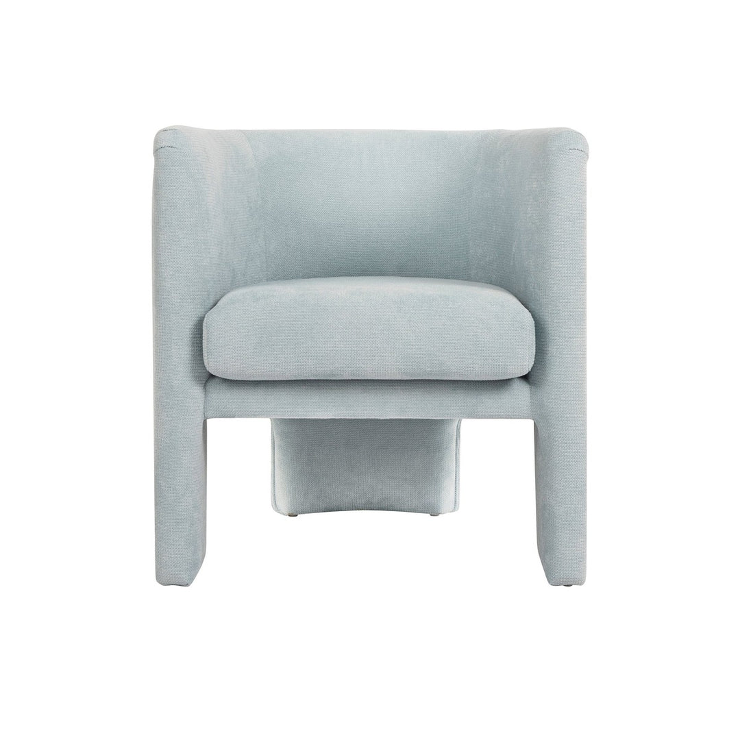 Lansky - Three Leg Fully Upholstered Barrel Chair In Performance Light Blue Chenille