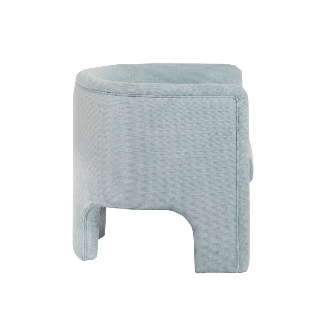 Lansky - Three Leg Fully Upholstered Barrel Chair In Performance Light Blue Chenille