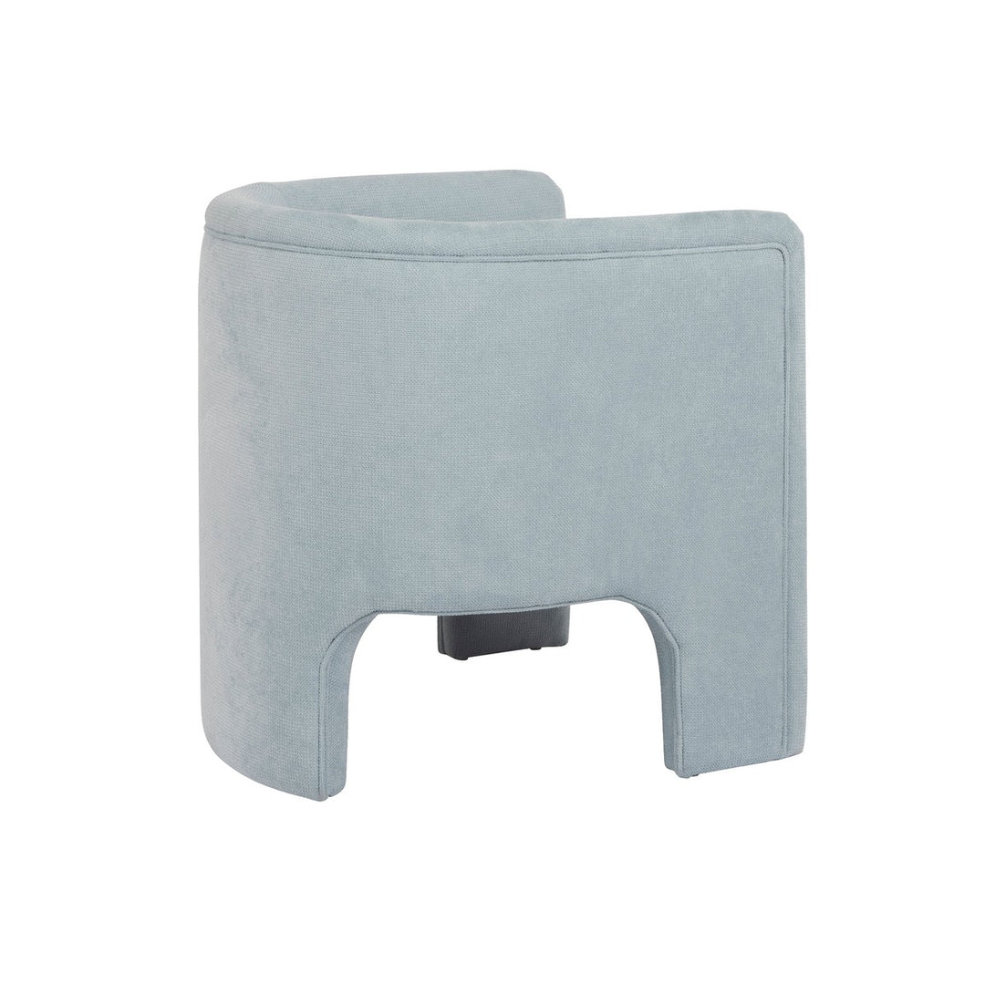 Lansky - Three Leg Fully Upholstered Barrel Chair In Performance Light Blue Chenille