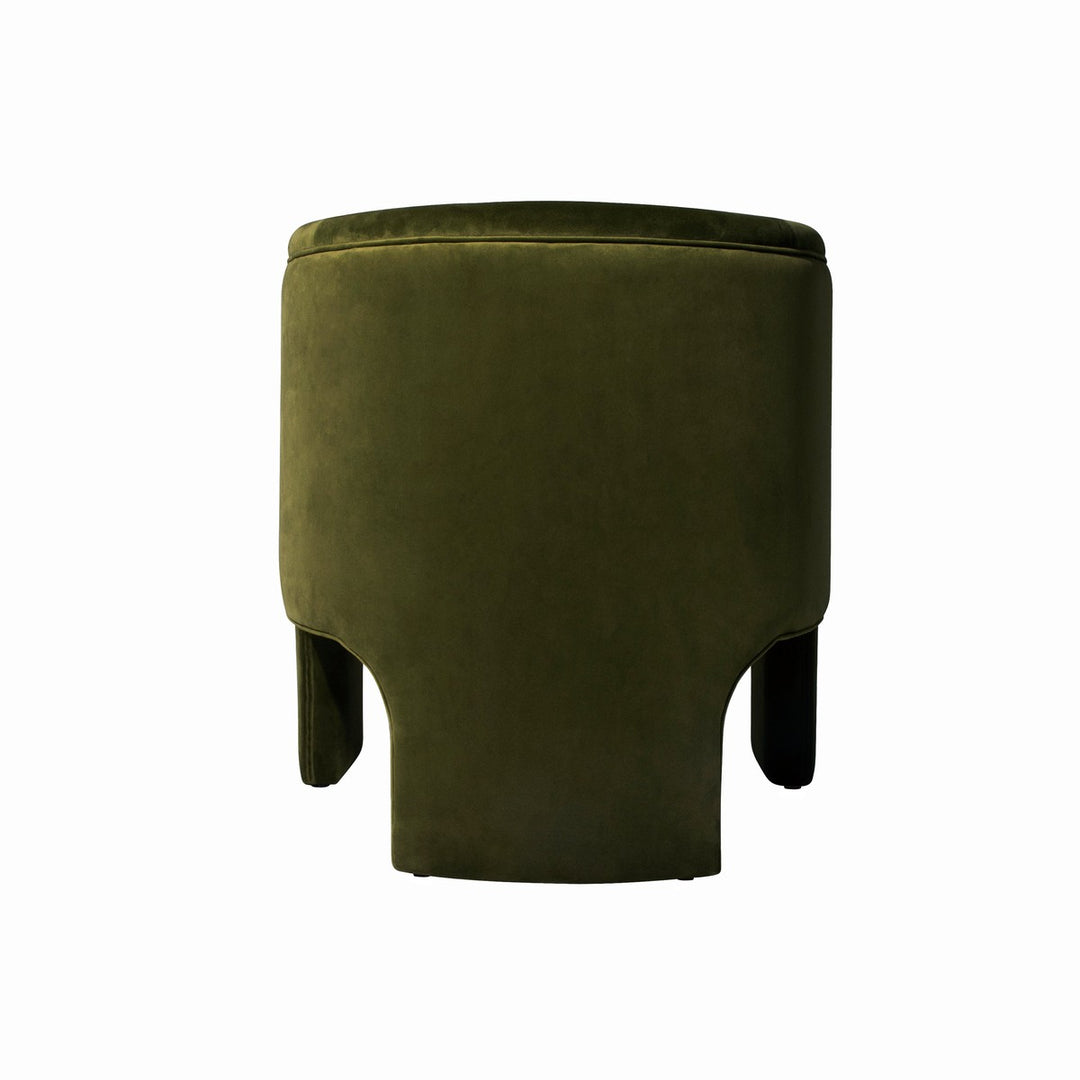 Lansky - Three Leg Fully Upholstered Barrel Chair In Olive Velvet