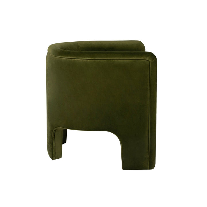 Lansky - Three Leg Fully Upholstered Barrel Chair In Olive Velvet