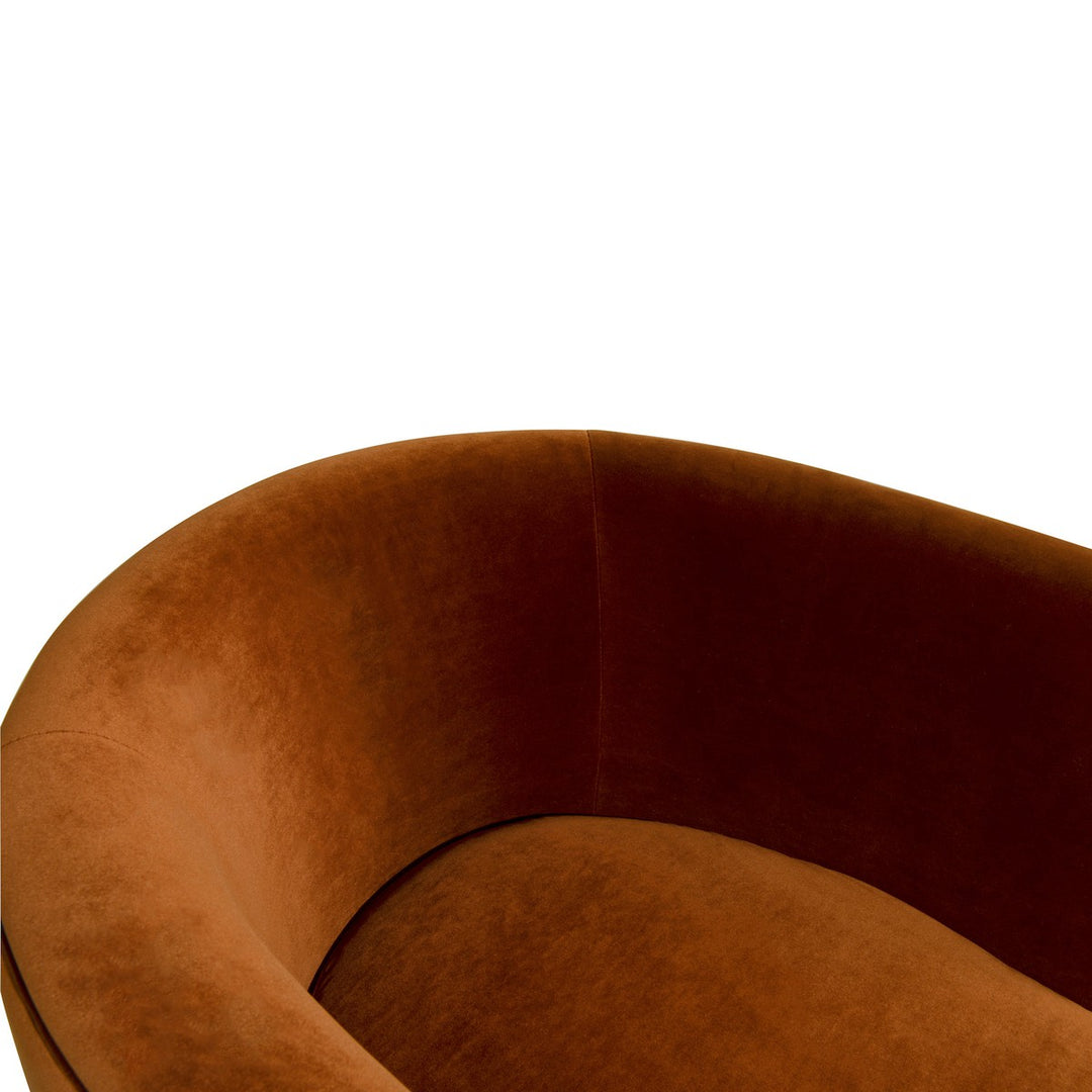 Lansky - Three Leg Fully Upholstered Barrel Chair In Rust Velvet