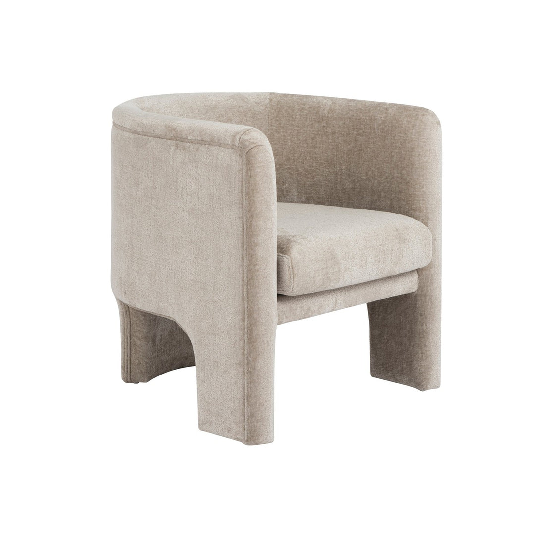 Lansky - Three Leg Fully Upholstered Barrel Chair In Taupe Textured Chenille