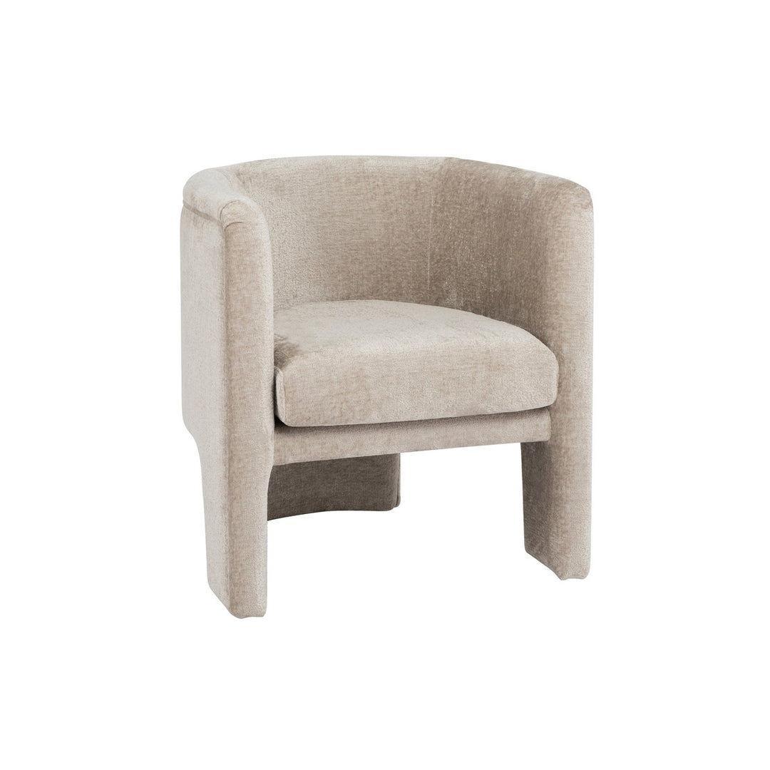 Lansky - Three Leg Fully Upholstered Barrel Chair In Taupe Textured Chenille