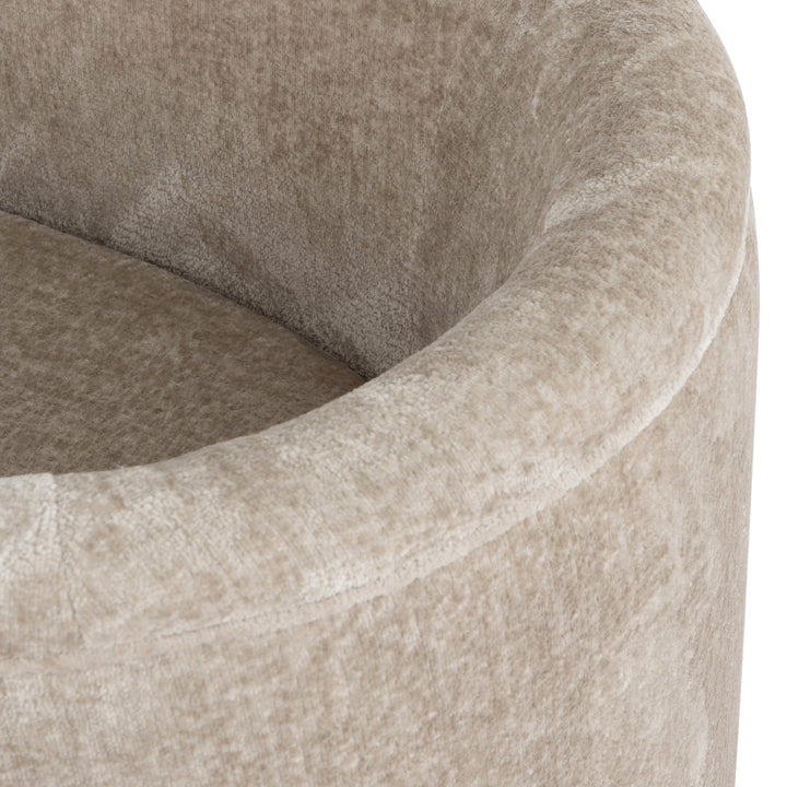 Lansky - Three Leg Fully Upholstered Barrel Chair In Taupe Textured Chenille