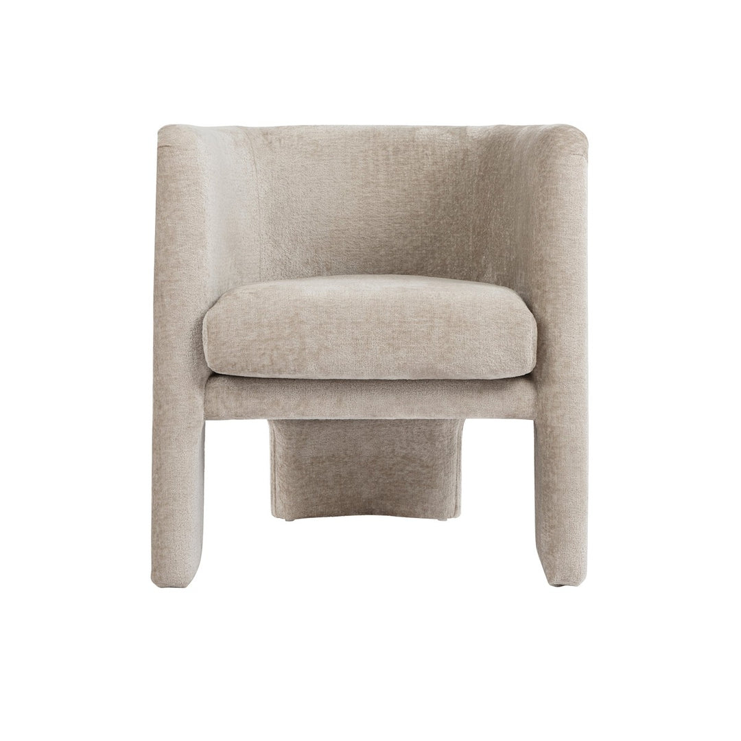 Lansky - Three Leg Fully Upholstered Barrel Chair In Taupe Textured Chenille