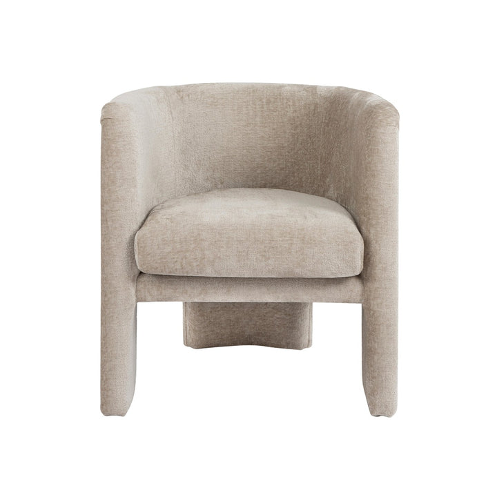 Lansky - Three Leg Fully Upholstered Barrel Chair In Taupe Textured Chenille