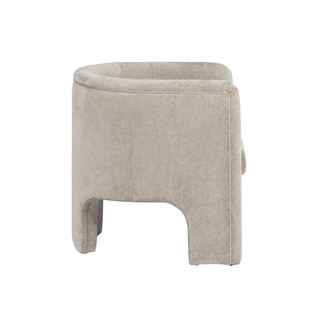 Lansky - Three Leg Fully Upholstered Barrel Chair In Taupe Textured Chenille