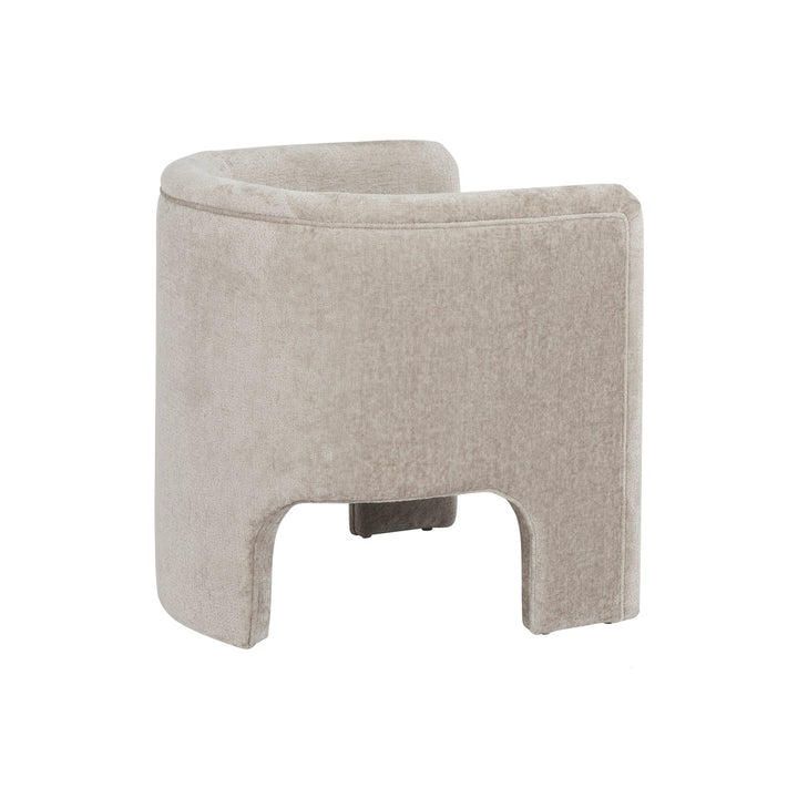 Lansky - Three Leg Fully Upholstered Barrel Chair In Taupe Textured Chenille