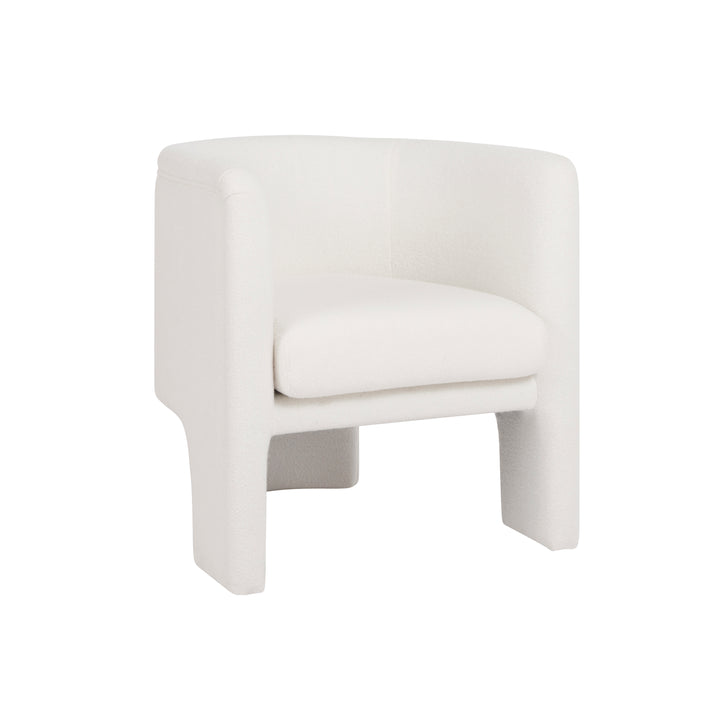 Lansky - Three Leg Fully Upholstered Barrel Chair In White Boucle