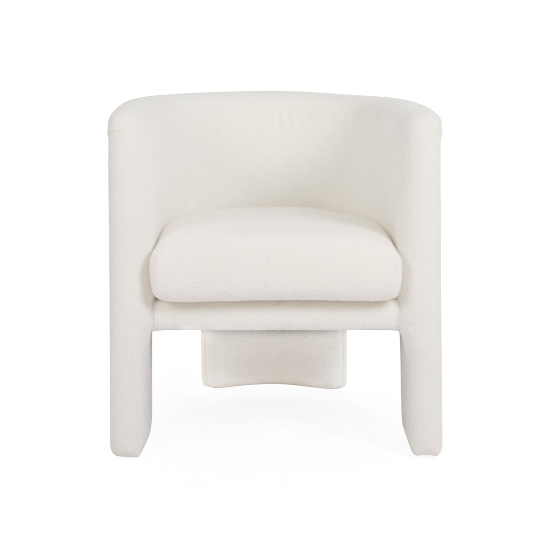 Lansky - Three Leg Fully Upholstered Barrel Chair In White Boucle