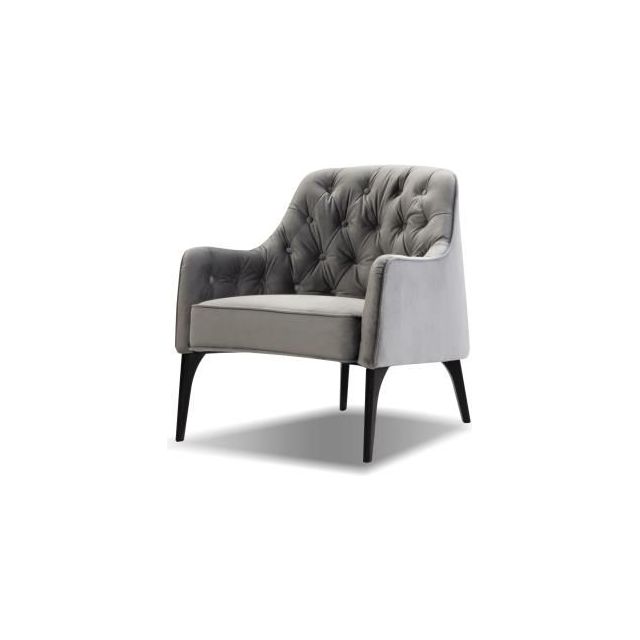 Lounge Chairs Ellington Lounge Chair Graphite Velvet Solid Wood Black Legs