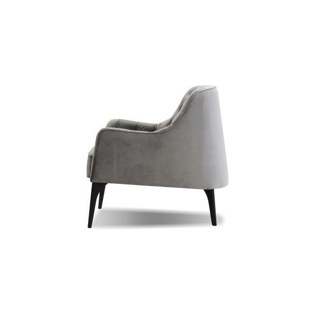 Lounge Chairs Ellington Lounge Chair Graphite Velvet Solid Wood Black Legs