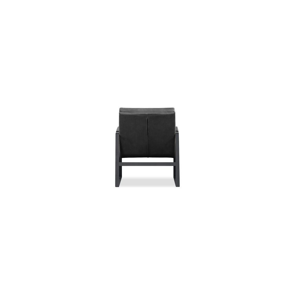 Jameson Lounge Chair Obsidian Black Leather Black Powder Coated Legs