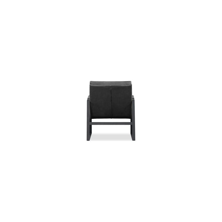 Jameson Lounge Chair Obsidian Black Leather Black Powder Coated Legs