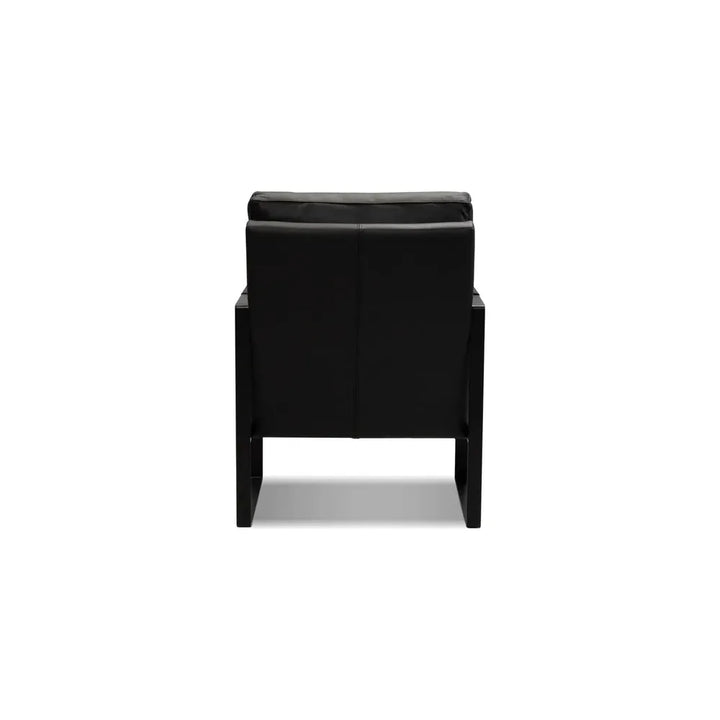 Mitchell Lounge Chair Black Leather Black Powder Coated Legs
