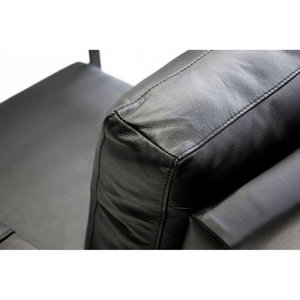 Mitchell Lounge Chair Black Leather Black Powder Coated Legs