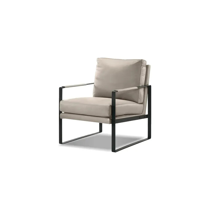 Lounge Chairs Mitchell Lounge Chair Wheat Leather Black Powder Coated Legs