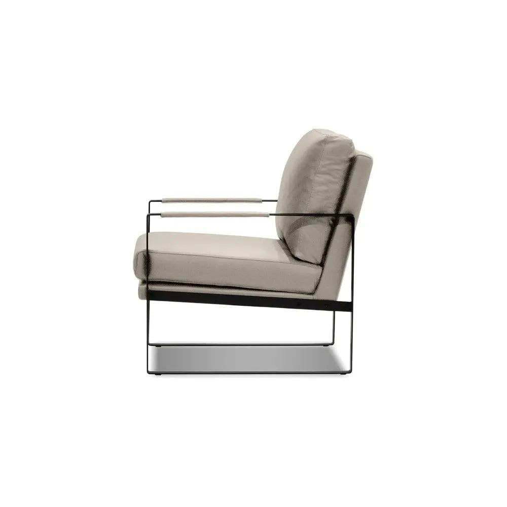 Lounge Chairs Mitchell Lounge Chair Wheat Leather Black Powder Coated Legs