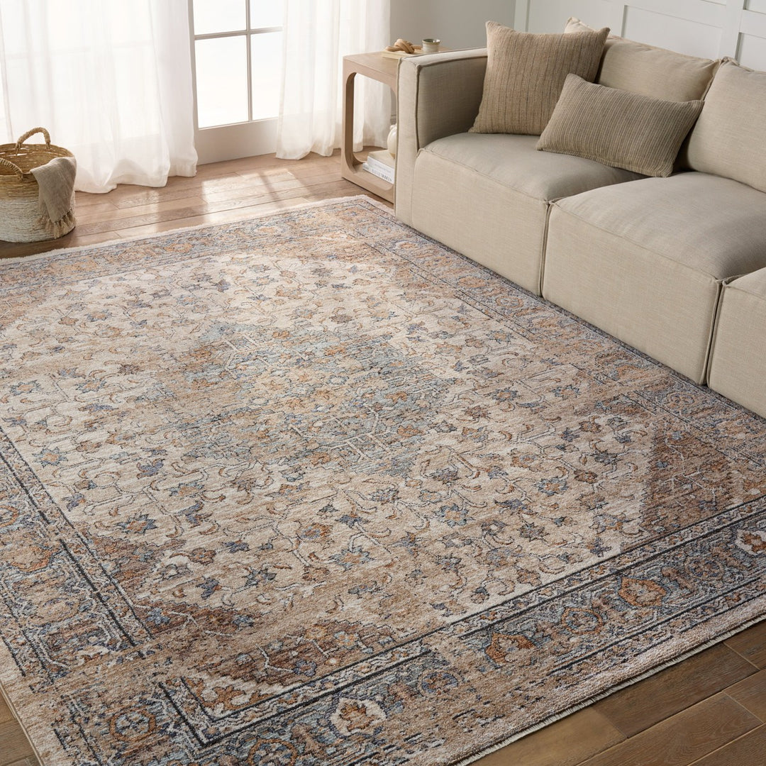 Jaipur Living Heir Medallion Beige/ Blue Area Rug (4'X6')