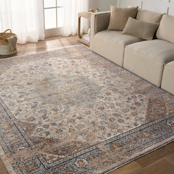 Jaipur Living Heir Medallion Beige/ Blue Runner Rug (3'X10')