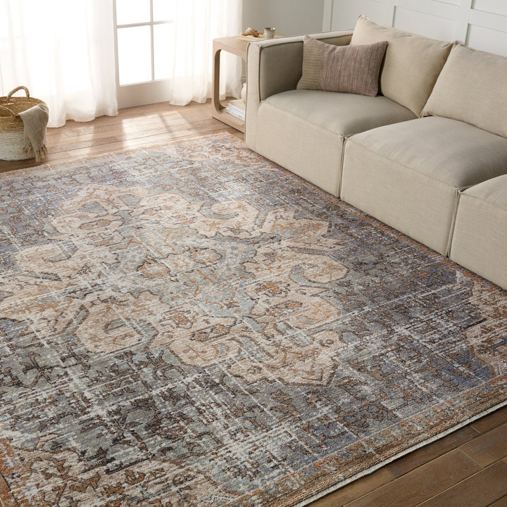 Jaipur Living Lynette Medallion Tan/ Blue Area Rug (5'X8')