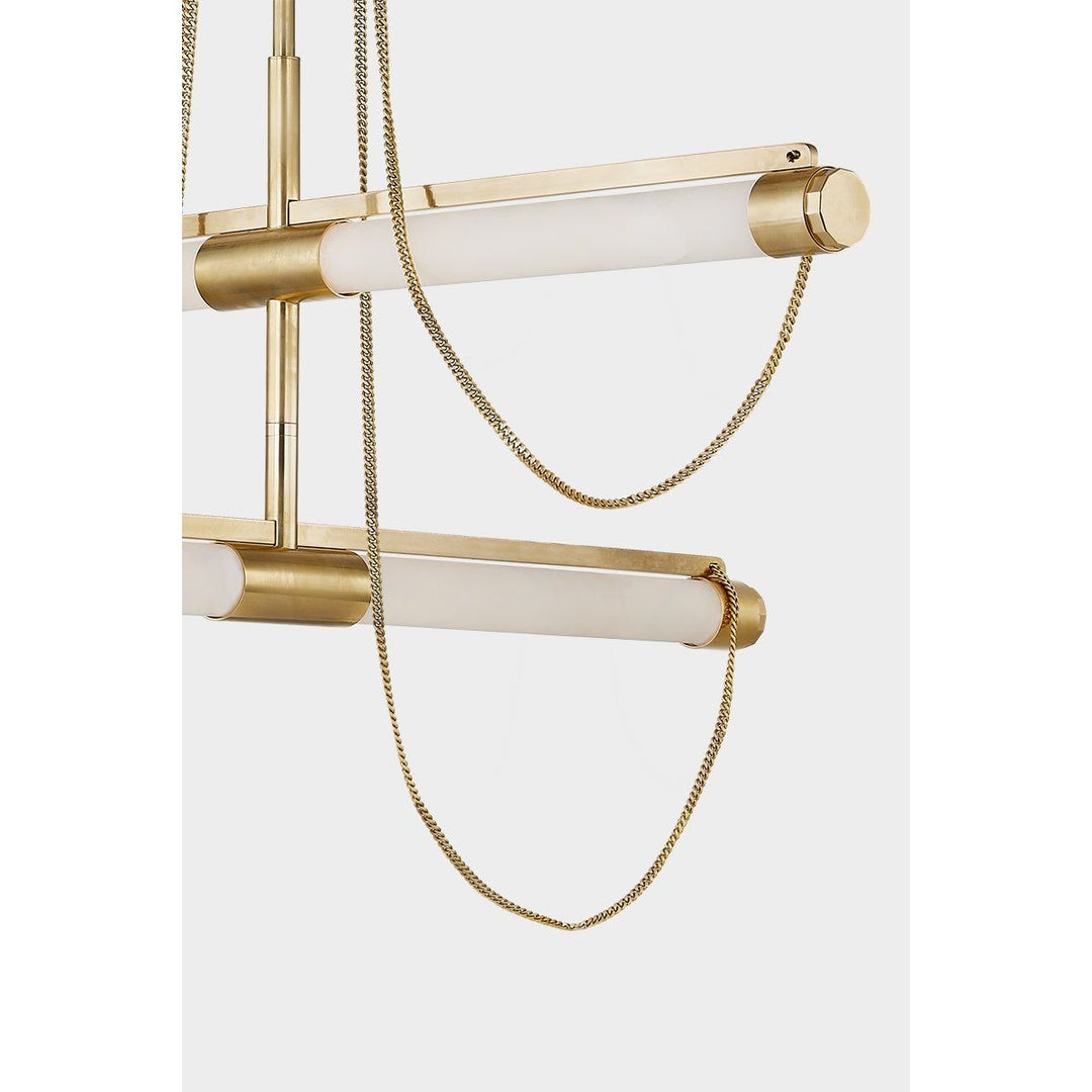 Lariat Chandelier - Vintage Brass 4 Lights