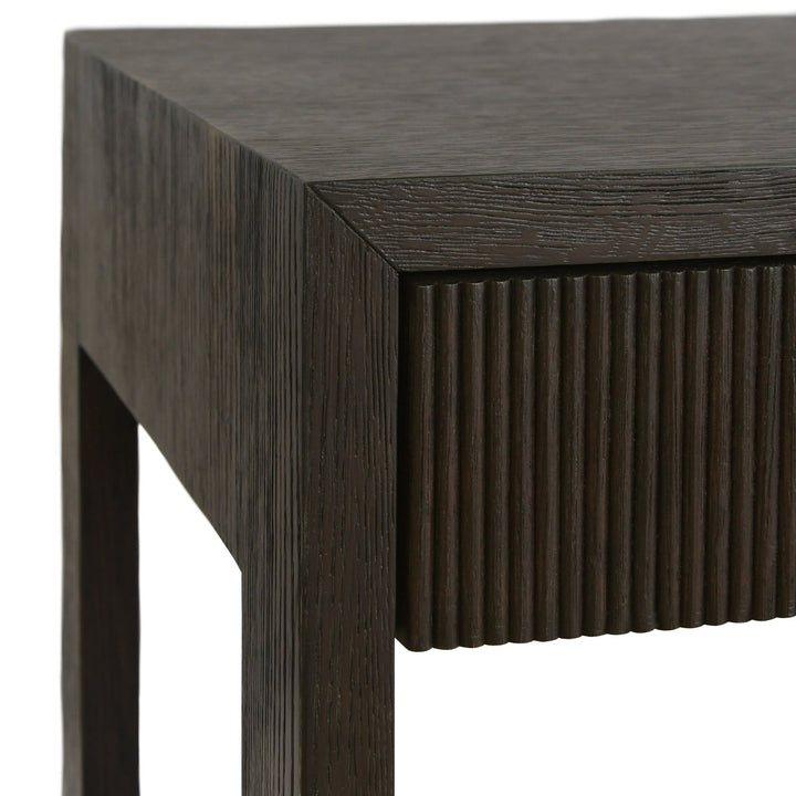 Larkin - Two Drawer Desk With Fluted Detail In Dark Espresso Oak