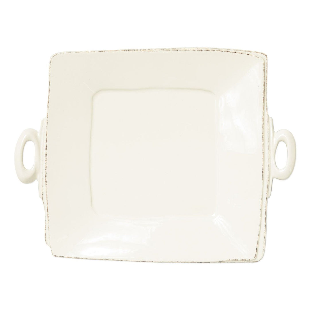 Lastra Handled Square Platter - Linen
