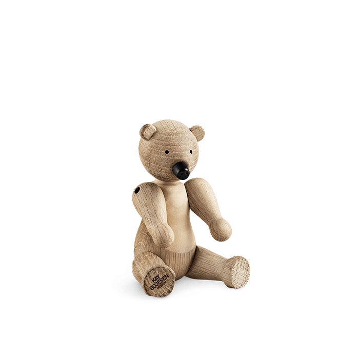 Kay Bojesen Liliput Bear, Oak/Maple, H: 3.7"