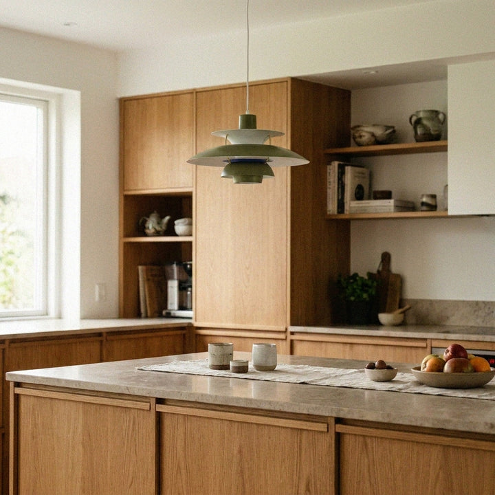 Mid Century Henningsen 5 Pendant Lamp - Green