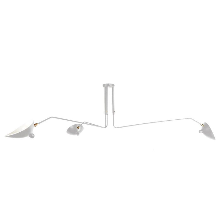 Three-Arm Mouille Ceiling Lamp - 220V-France & Son-LAC016BLK-ChandeliersBlack-5-France and Son