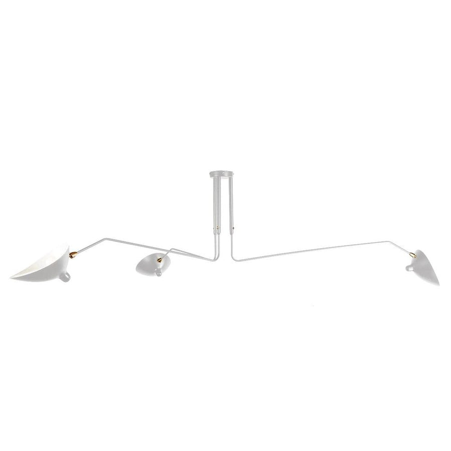 Three-Arm Mouille Ceiling Lamp - 220V-France & Son-LAC016BLK-ChandeliersBlack-5-France and Son